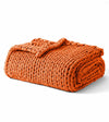 Product: Knitted Cotton Weighted Blanket | Color: Orange