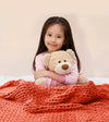 Product: Knitted Cotton Weighted Blanket | Color: Orange