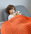 Product: Knitted Cotton Weighted Blanket | Color: Orange