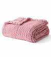 Product: Knitted Cotton Weighted Blanket | Color: Pink