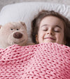 Product: Knitted Cotton Weighted Blanket | Color: Pink