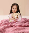 Product: Knitted Cotton Weighted Blanket | Color: Pink