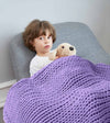 Product: Knitted Cotton Weighted Blanket | Color: Purple