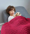 Product: Knitted Cotton Weighted Blanket | Color: Rose