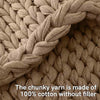 Product: Knitted Cotton Weighted Blanket | Color: Beige