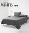 Product: Cotton Weighted Blanket Duvet Cover | Color: 3 Side Zipper - Cotton Dark Grey
