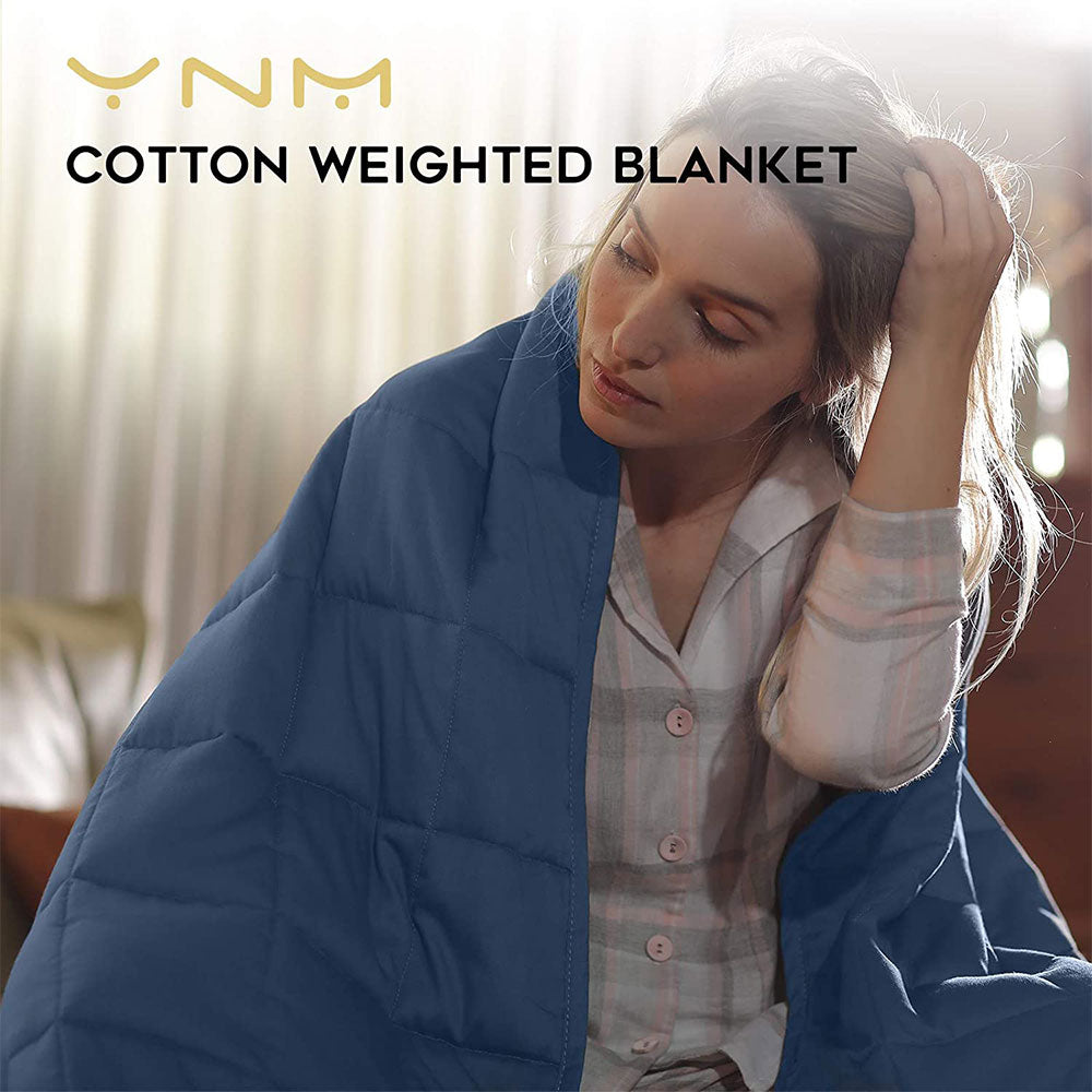 Product: YNM Weighted Blanket 17lb | Color: Cotton Monaco Blue 2.0