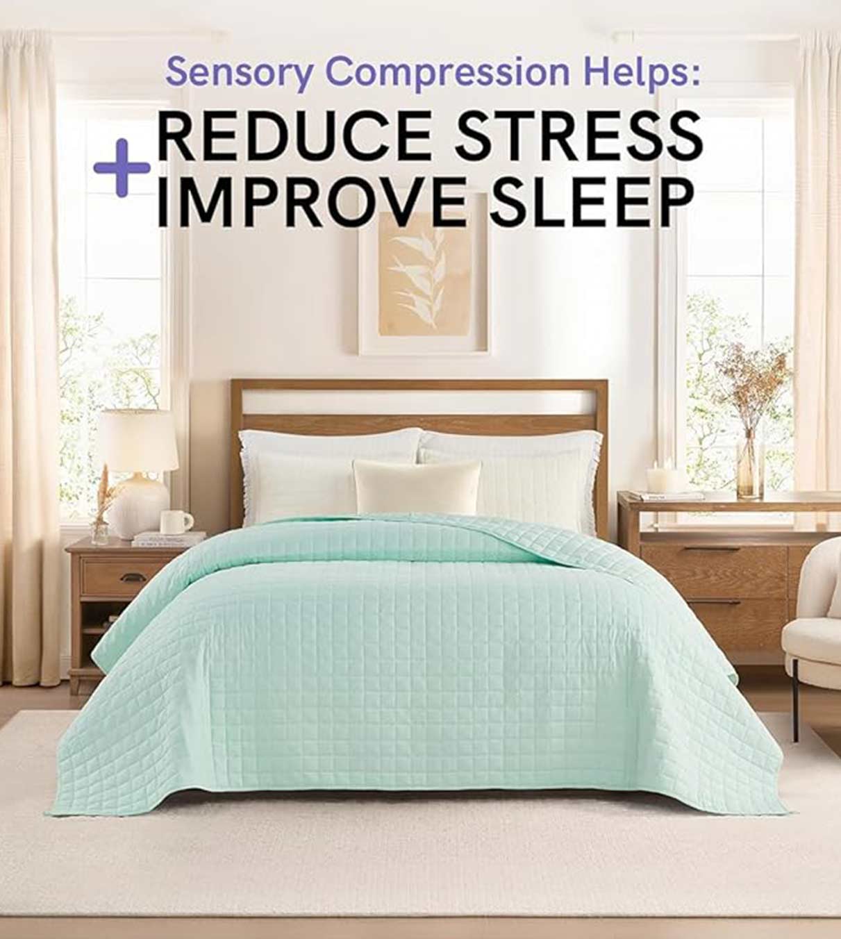 Product: Exclusive Polyester Weighted Blanket | Color: Microfiber Mint Green 3.0