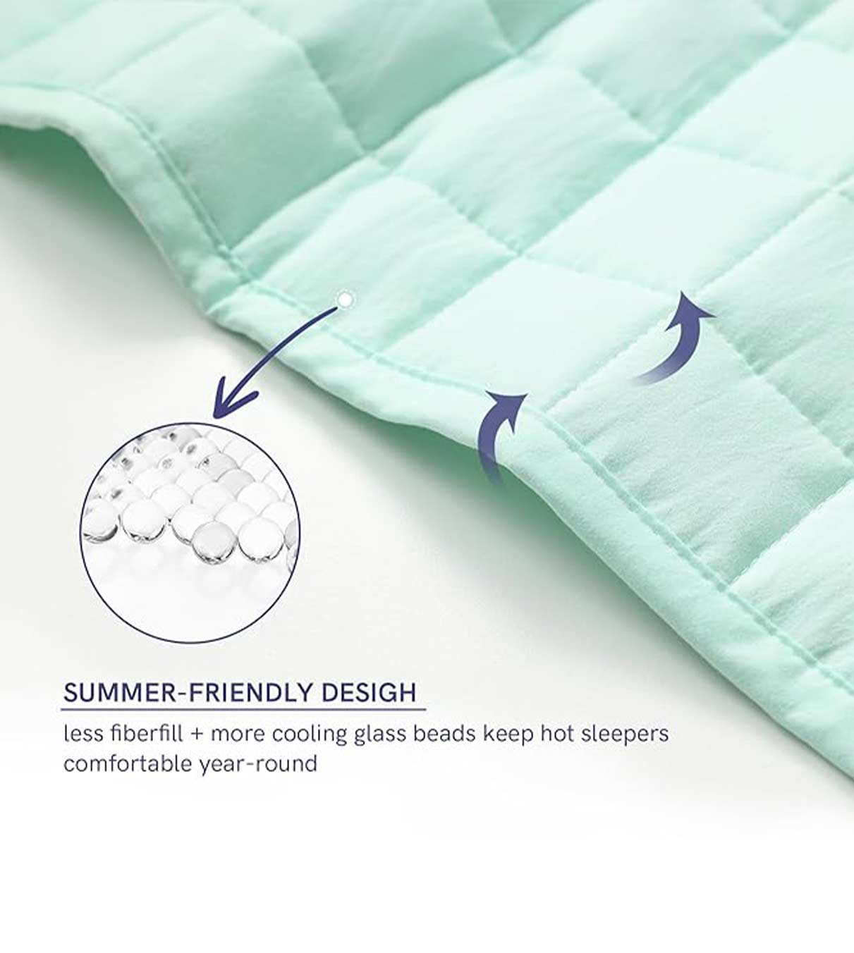 Product: Exclusive Polyester Weighted Blanket | Color: Microfiber Mint Green 3.0