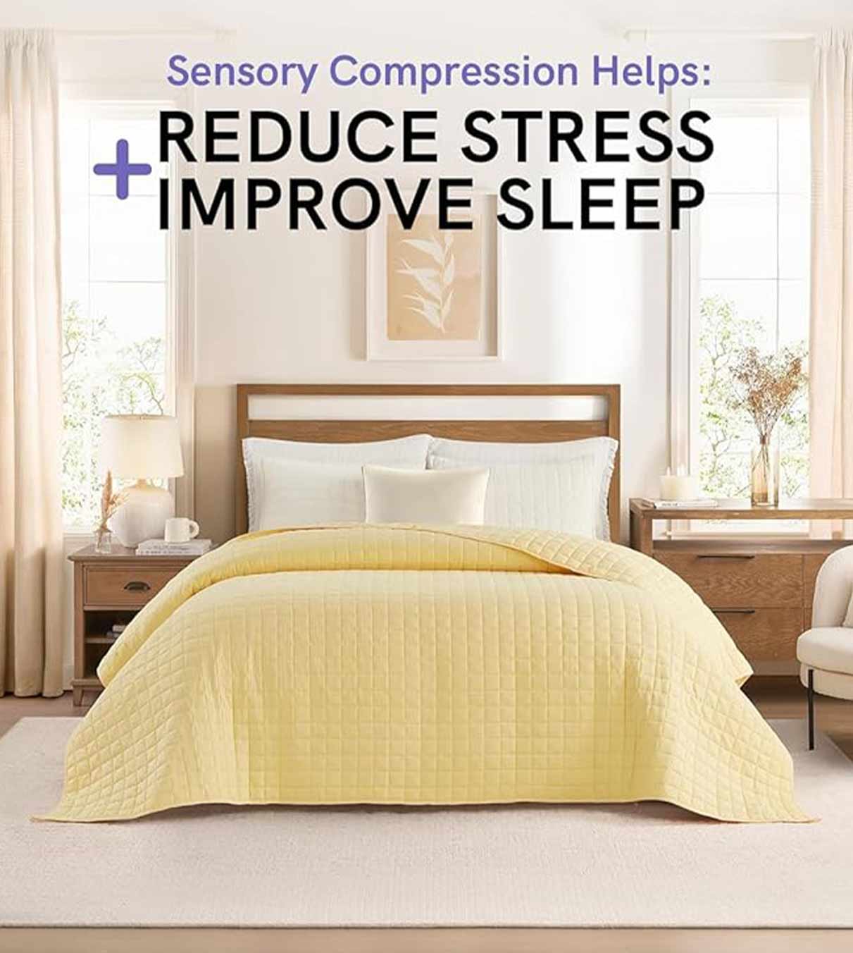 Product: Exclusive Polyester Weighted Blanket | Color: Microfiber Pastel Yellow 3.0