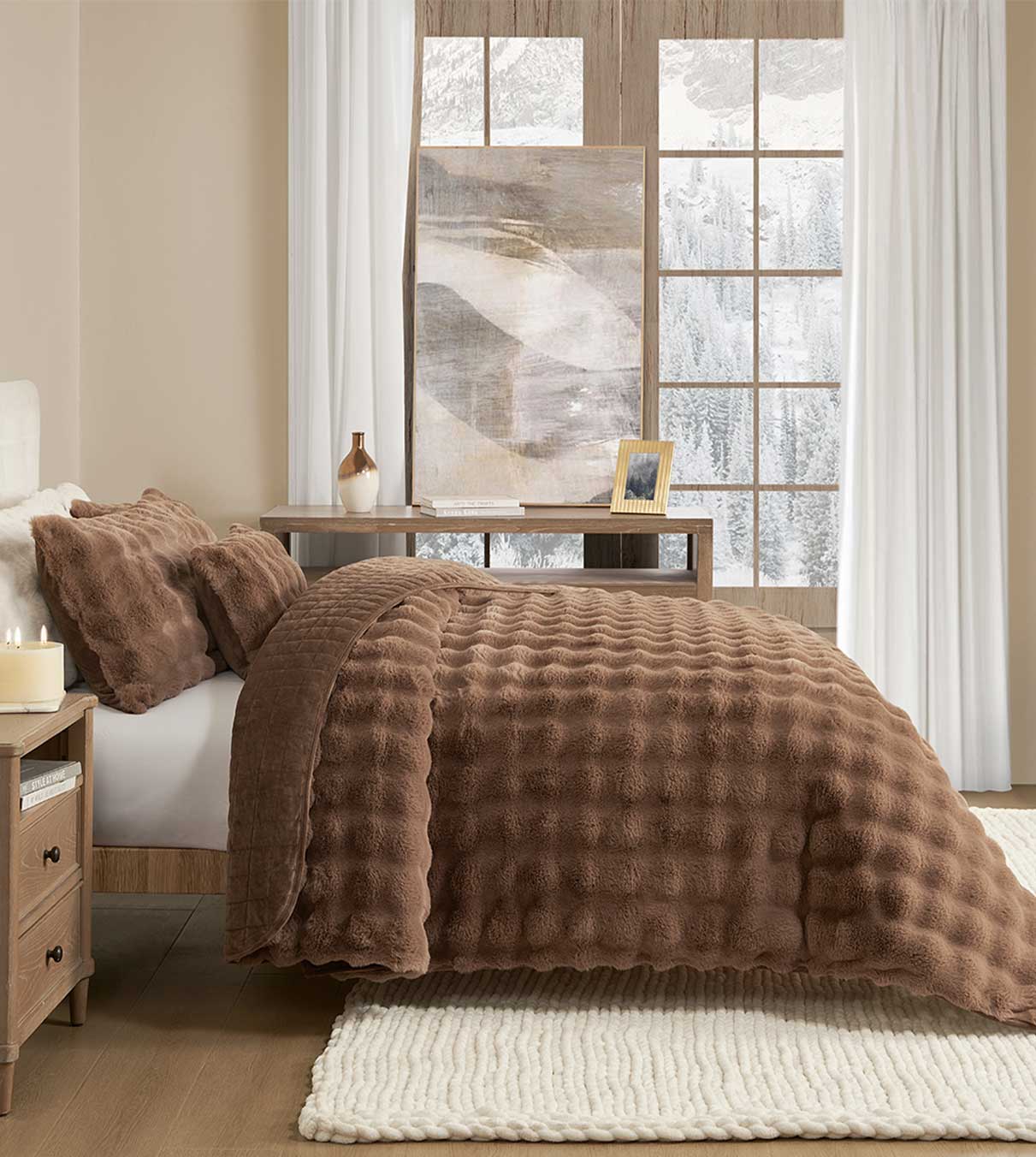 Product: Faux-Fur Weighted Blanket | Color: Bubble Brown 3.0