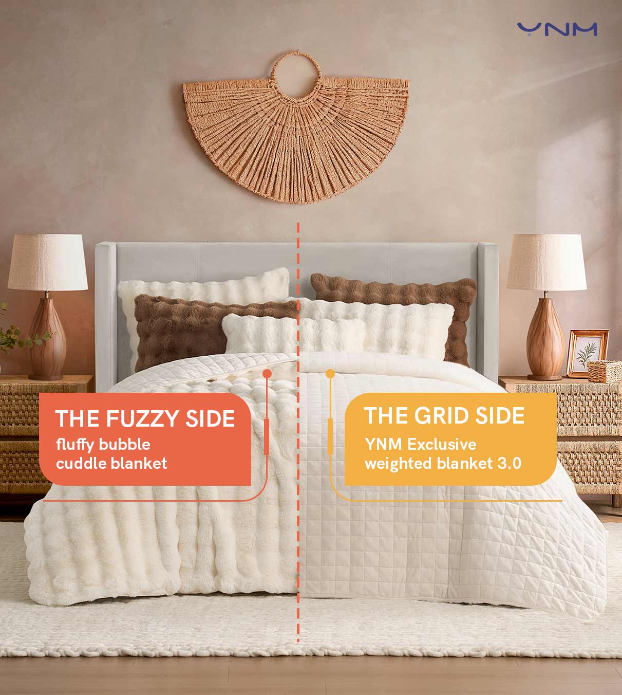 Product: Faux-Fur Weighted Blanket | Color: Bubble Cream 3.0