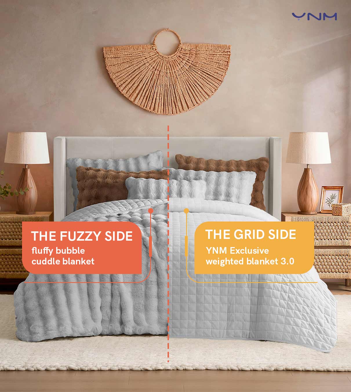 Product: Faux-Fur Weighted Blanket | Color: Bubble Light Grey 3.0