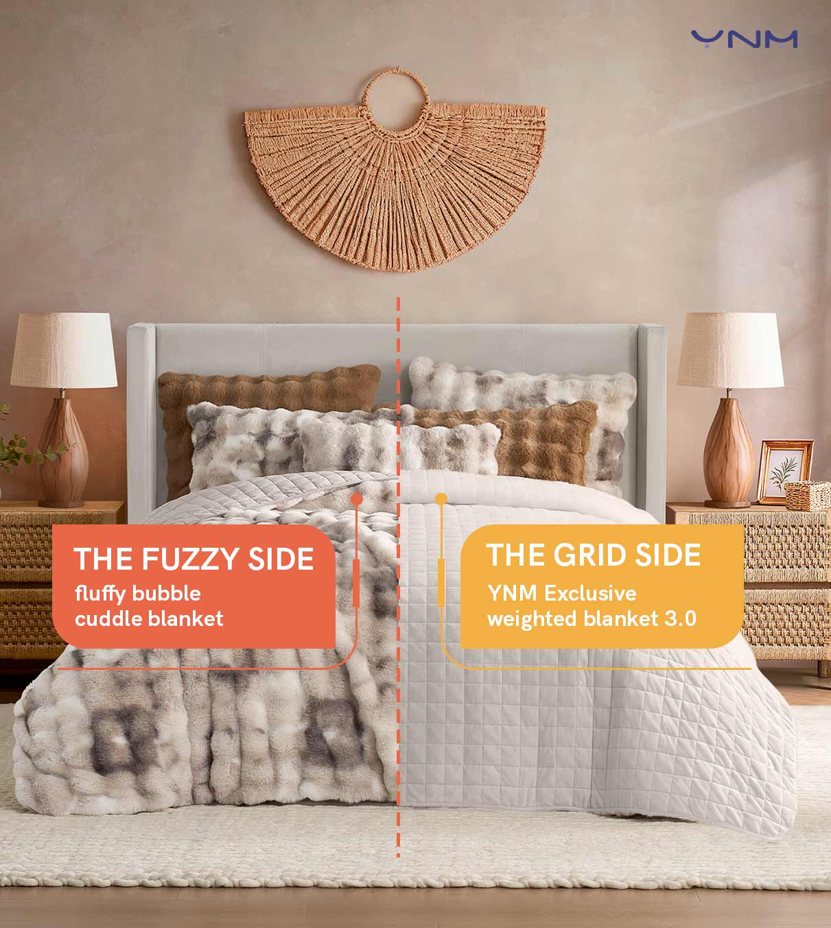 Product: Faux-Fur Weighted Blanket | Color: Bubble Tie-dye Brown 3.0