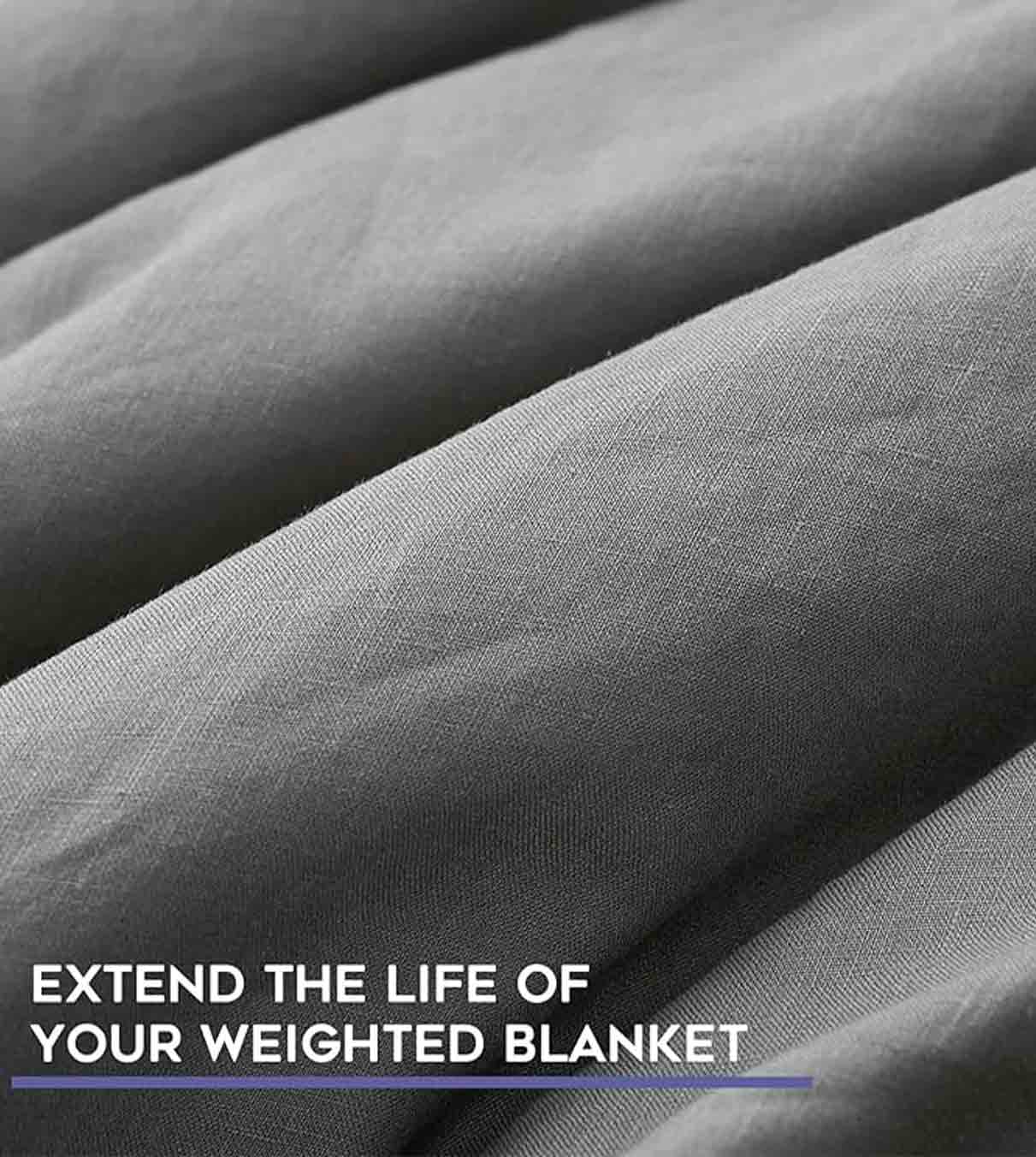 Product: French-Linen Weighted Blanket Duvet Cover | Color: Dark Grey