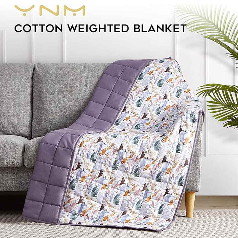 Product: Kids Original Cotton Weighted Blanket | Color: Animal Party/Purple