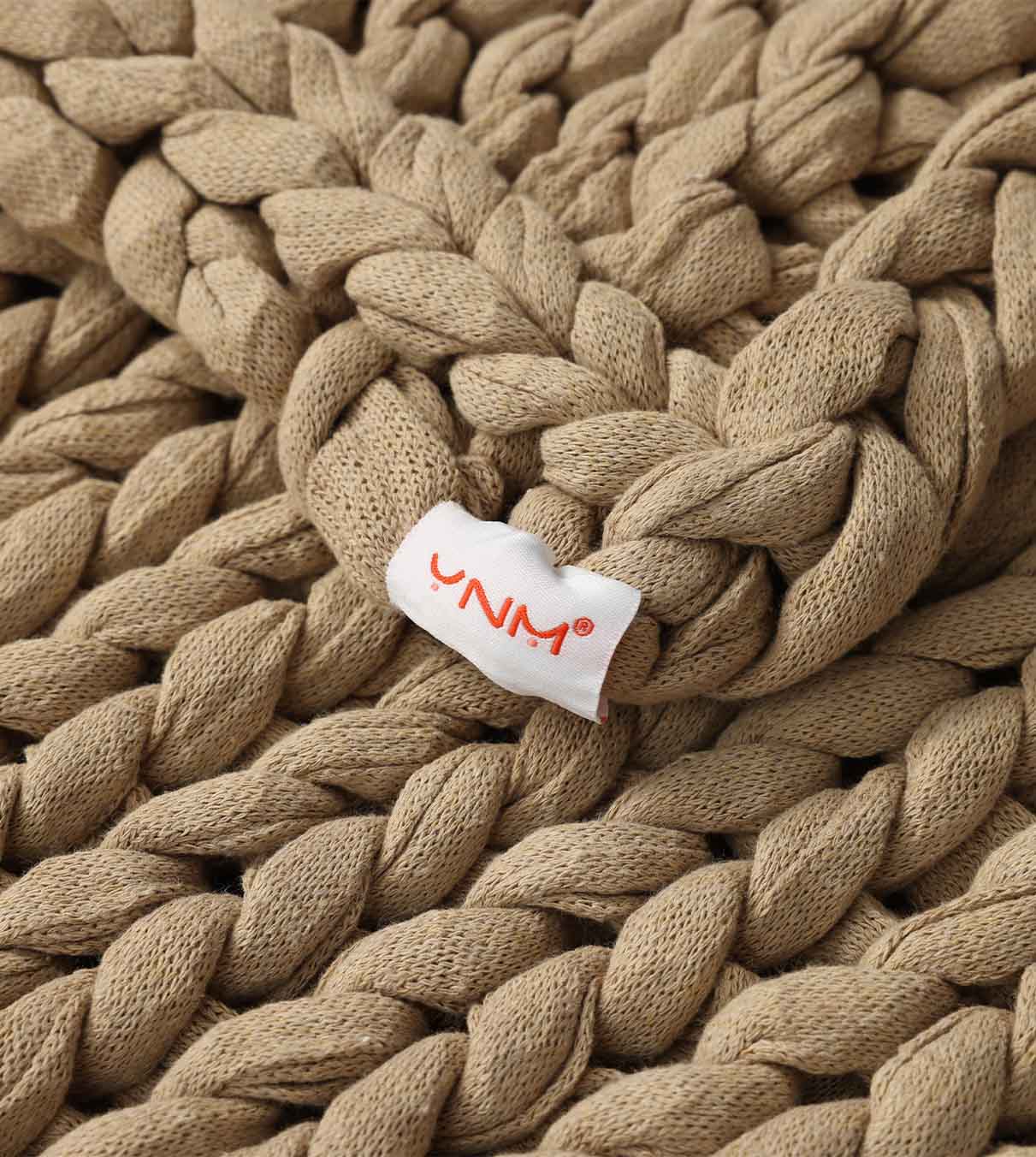 Product: Knitted Cotton Weighted Blanket | Color: Beige