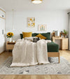 Product: Knitted Weighted Blanket 10lb | Color: Cotton Cream White