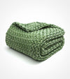 Product: 20lb Knitted Weighted Blanket | Color: Velvet Avocado