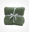 Product: 20lb Knitted Weighted Blanket | Color: Velvet Avocado