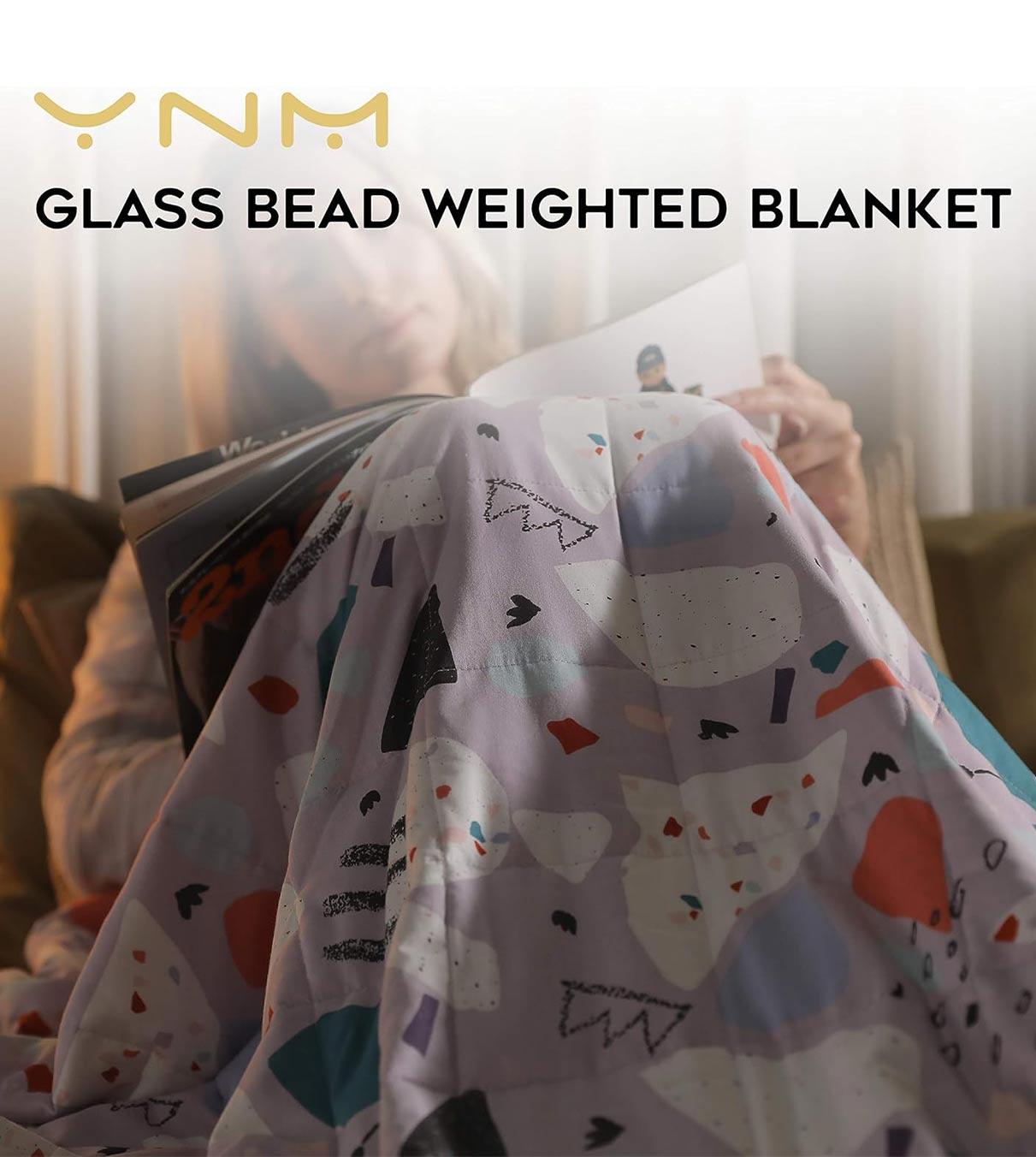 Product: YNM Weighted Blanket 10lb | Color: Cotton Terrazzo 2.0