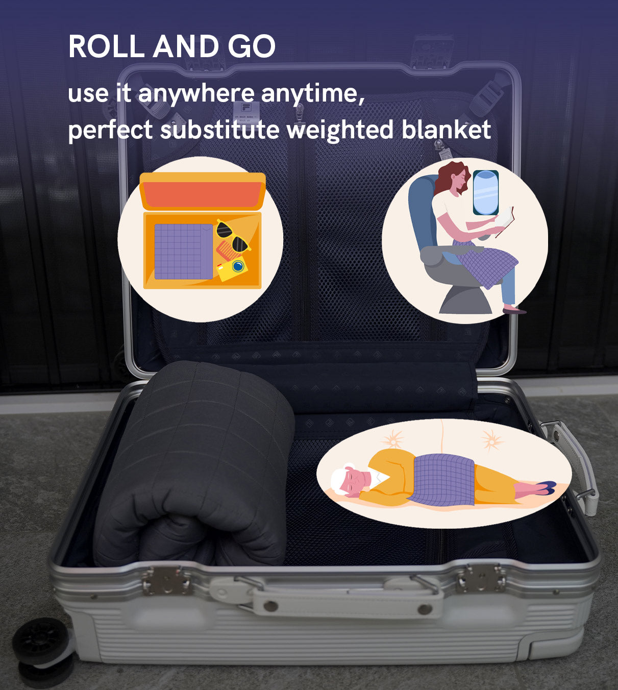 Product: ynm Potable Weighted Blanket | Color: Microfiber Grey 3.0