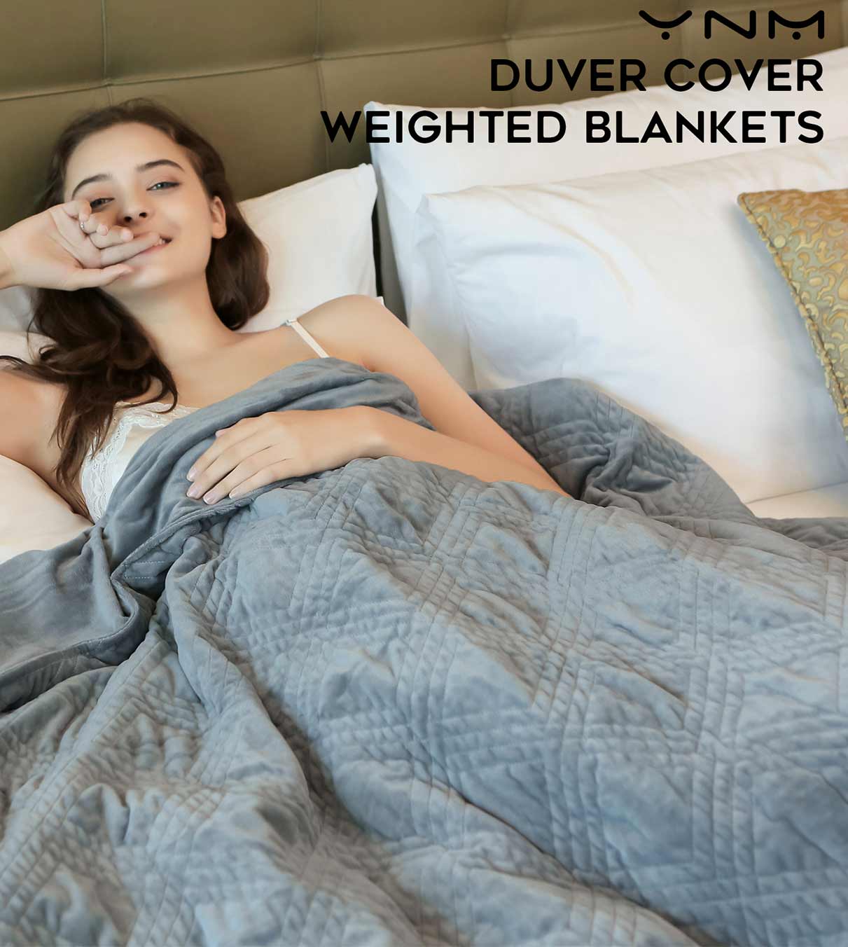 Product: Queen Size Weighted Blanket Duvet Cover | Color: Minky Diamond Quilted