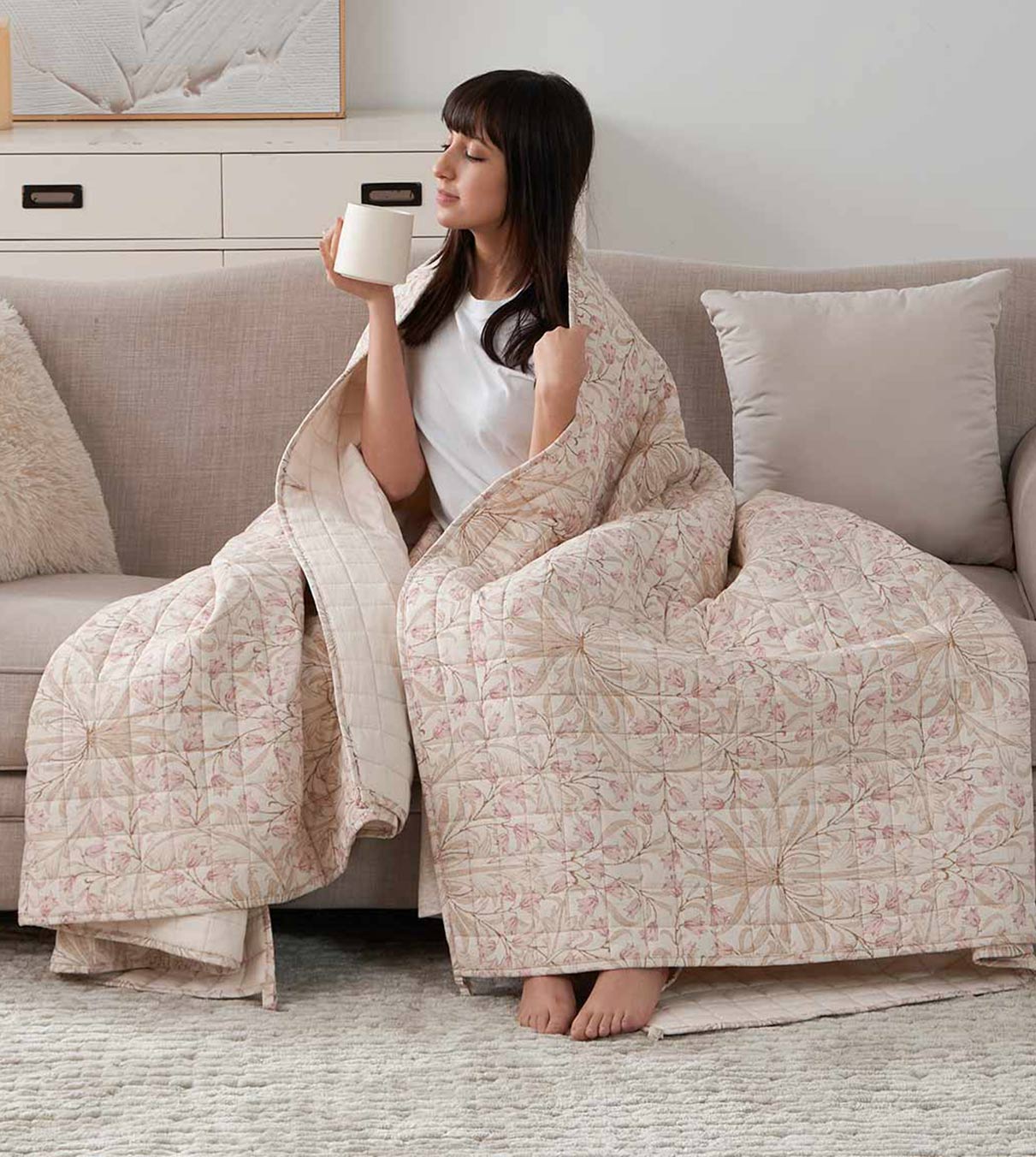 Product: Original Cotton-Linen Weighted Blanket | Color: Cotton-Linen Campanula 3.0