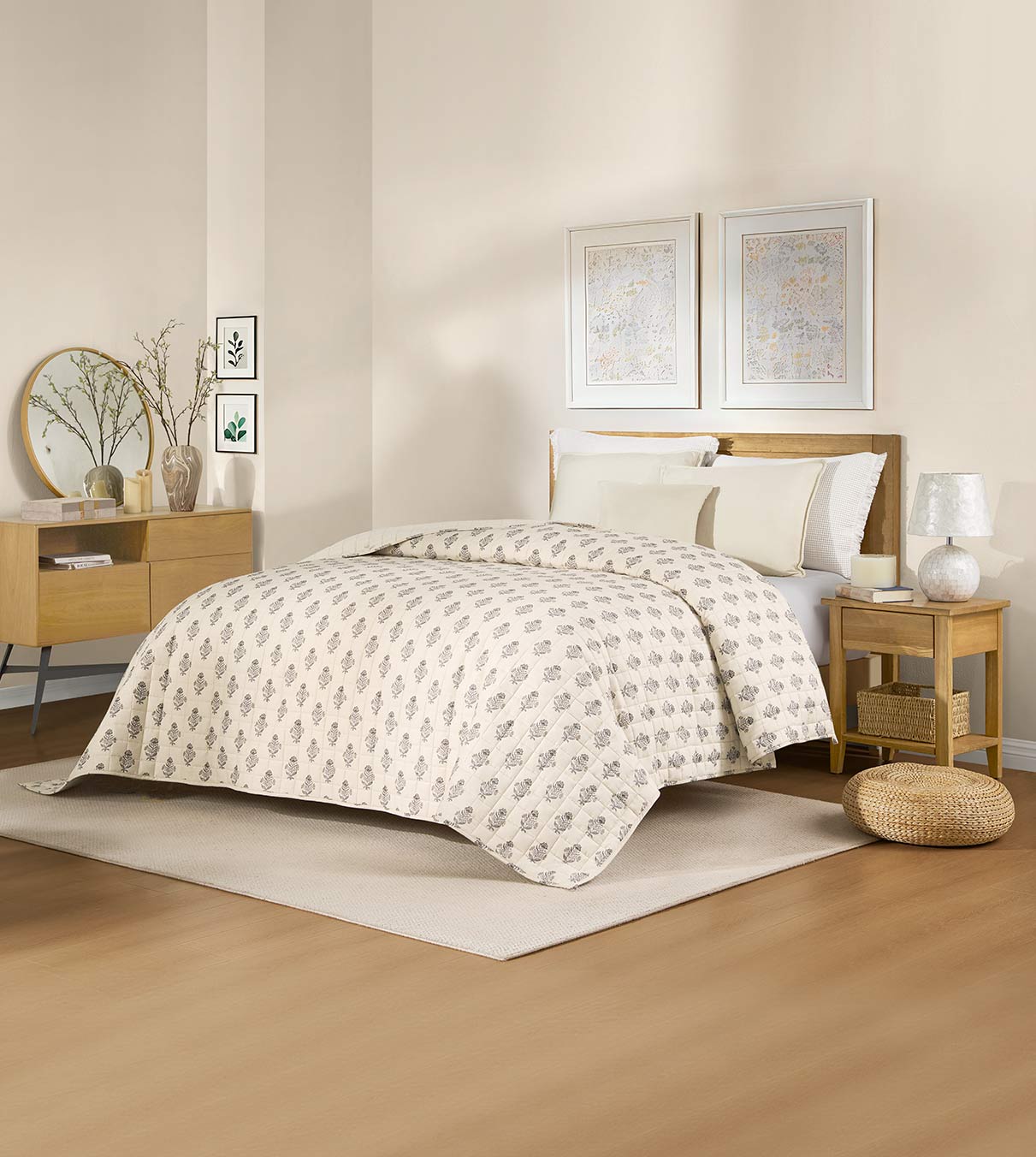 Product: Original Cotton-Linen Weighted Blanket | Color: Cotton-Linen Damask 3.0