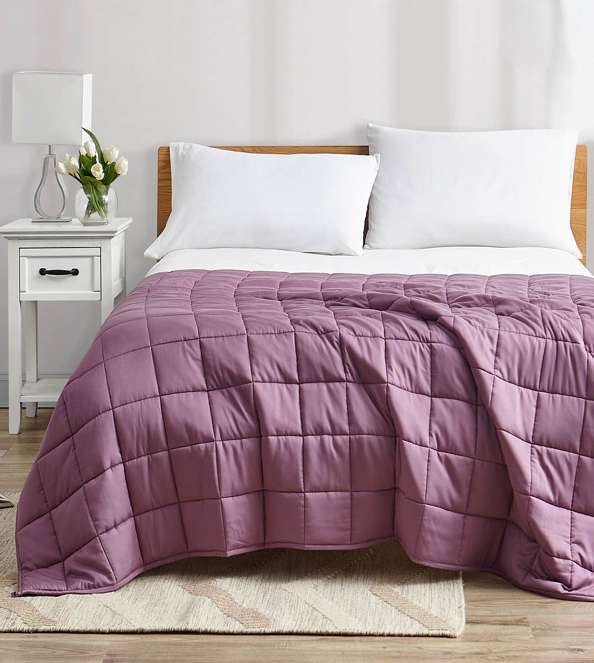 Product: Cooling Bamboo Weighted Blanket | Color: Fuchsia