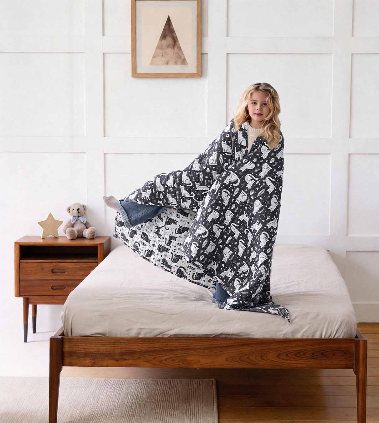 Product: Kids Original Cotton Weighted Blanket | Color: Cotton Cat 3.0
