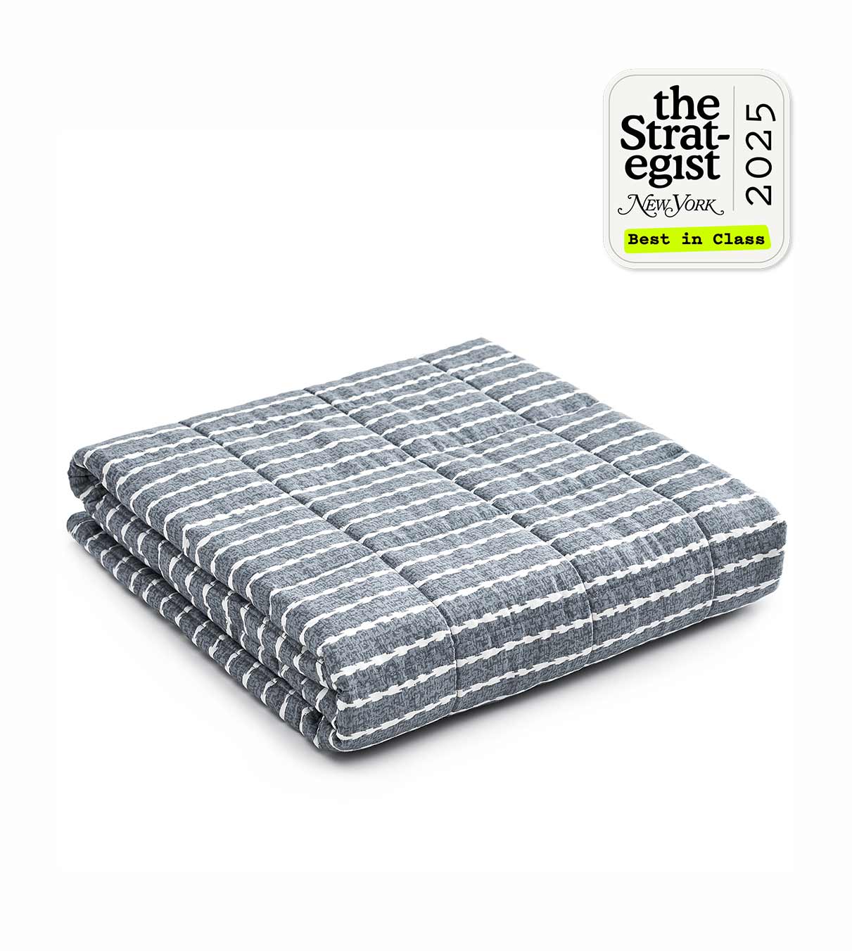 Product: Original Cotton Weighted Blanket | Color: Blue White Stripe