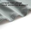 Product: Weighted Blanket Duvet Cover Full/Queen | Color: Cotton-Polyester Light Green/Grey