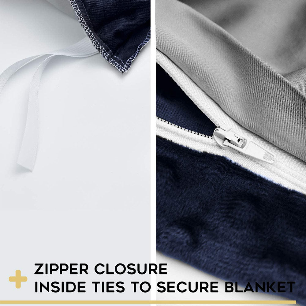 Product: Weighted Blanket Duvet Covers Twin Size | Color: Reversible Blue Steal