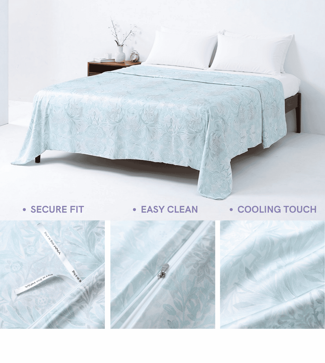 Product: Cooling Weighted Blanket Duvet Cover | Color: Bamboo Spearmint Green