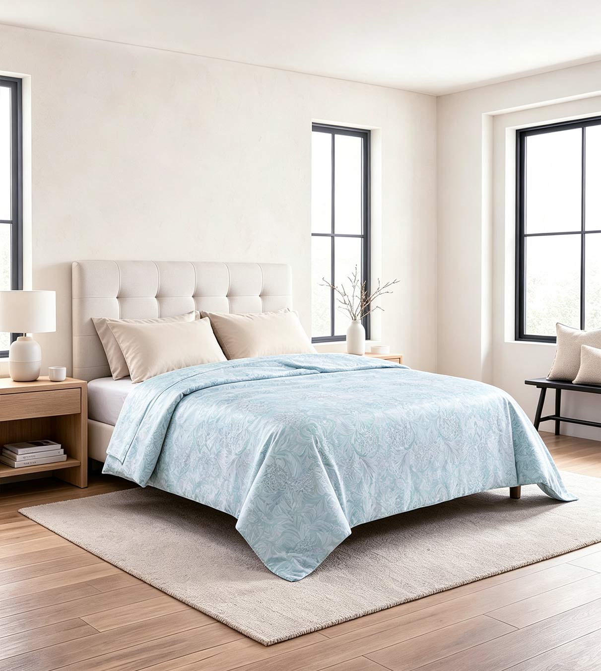 Product: Cooling Weighted Blanket Duvet Cover | Color: Bamboo Spearmint Green