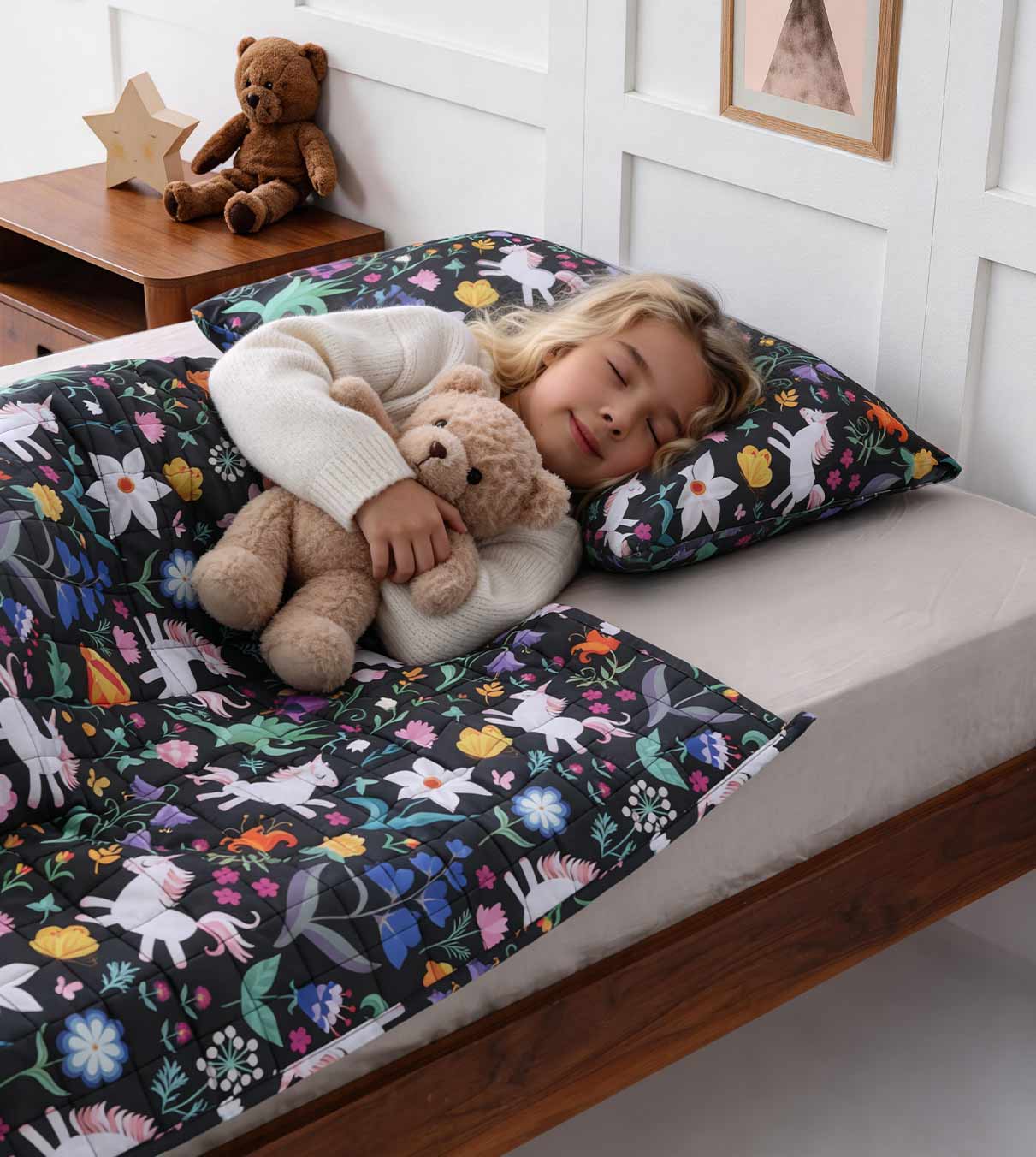 Product: Kids Original Cotton Weighted Blanket | Color: Cotton Unicorn 3.0