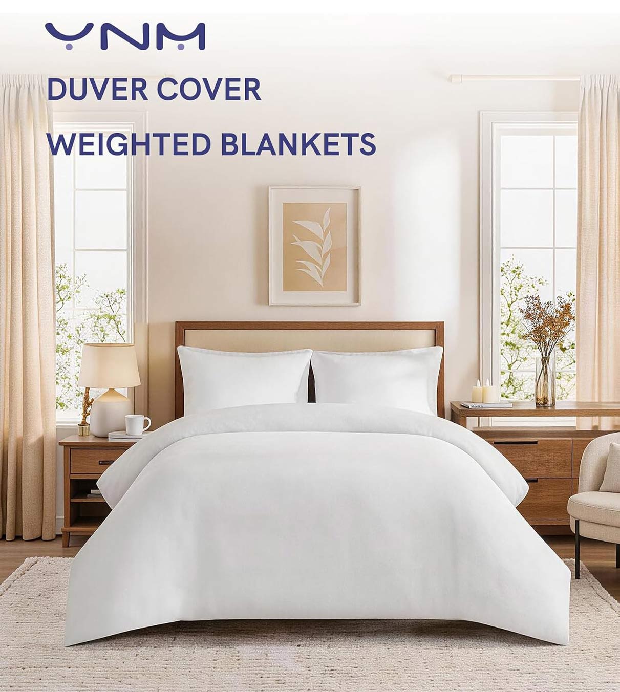 Product: Weighted Comforter | Color: 3-side-zipper White