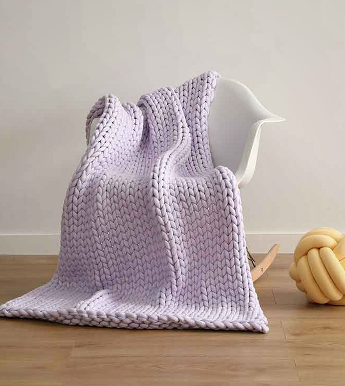 Product: Knitted Chunky Throw | Color: Iris Lavender