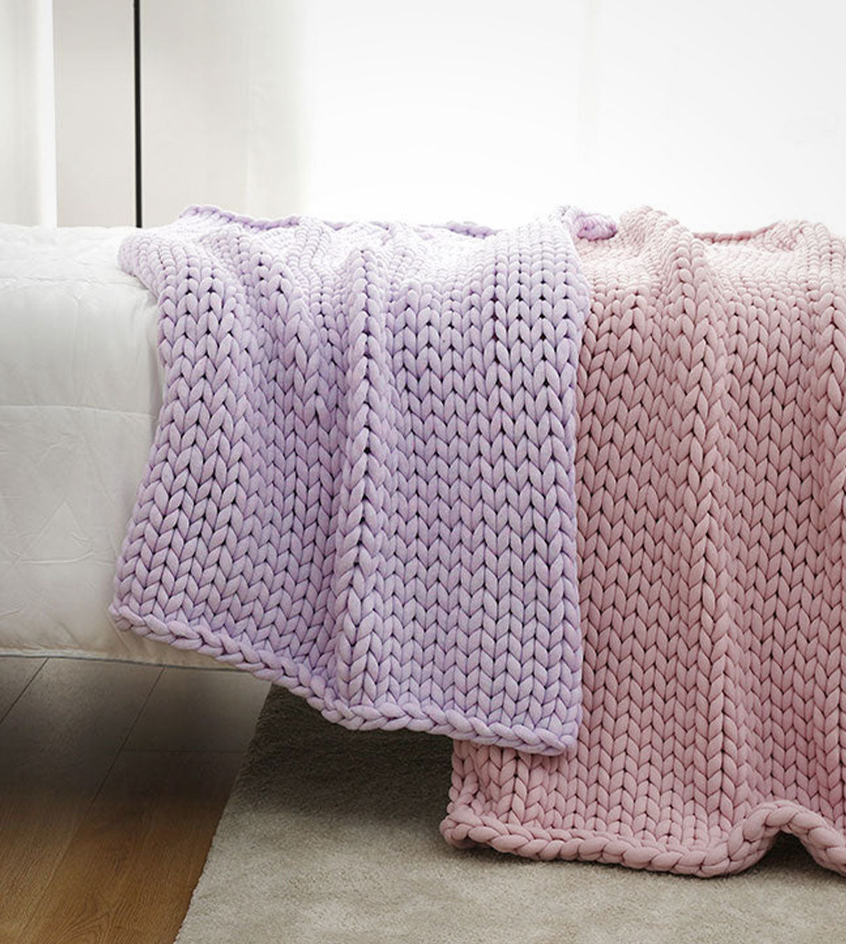 Product: Knitted Chunky Throw | Color: Iris Lavender