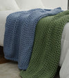Product: Knitted Chunky Throw | Color: Cerulean Blue