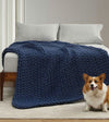 Product: Knitted Weighted Blanket | Color: Galaxy Blue_