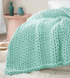 Product: Knitted Cooling Weighted Blanket | Color: Cooling Menthe Green