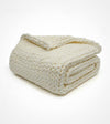 Product: Knitted Velvet Weighted Blanket | Color: Velvet Cream