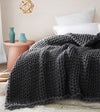 Product: Knitted Weighted Blanket | Color: Dark Grey_