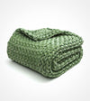 Product: Knitted Velvet Weighted Blanket | Color: Velvet Avocado