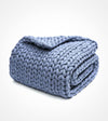 Product: Knitted Weighted Blanket | Color: Denim Blue