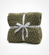 Product: Knitted Velvet Weighted Blanket | Color: Velvet Green Olive
