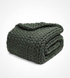Product: Knitted Weighted Blanket | Color: Forest Green