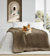 Product: Knitted Weighted Blanket | Color: Coca Brown_